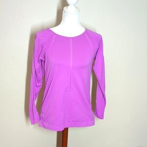 EUC Athleta Foothill Long Sleeve Lagoon Purple Top Seamless size S